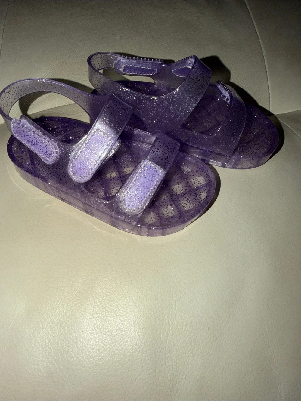 GAP Purple Glitter Jelly Sandals with Double Adjustable Straps